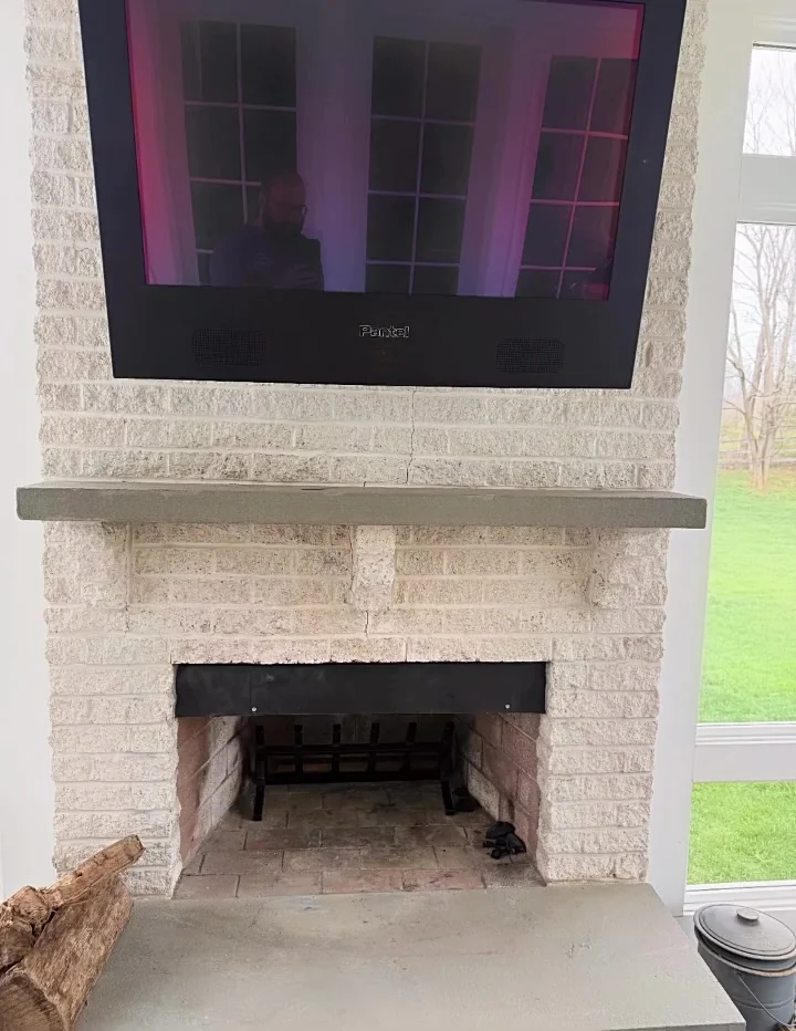 Clean fireplace opening after chimney and hearth work in Leesburg — mobile service overview